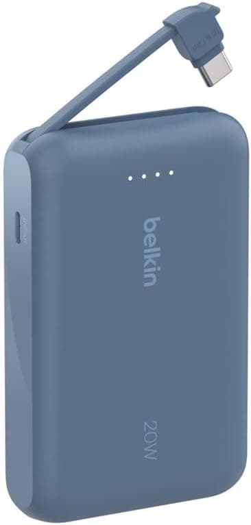 پاوربانک Belkin مدل BoostCharge با کابل داخلی 10K و PD 20W پاوربانک Belkin مدل BoostCharge با کابل داخلی 10K و PD 20W
