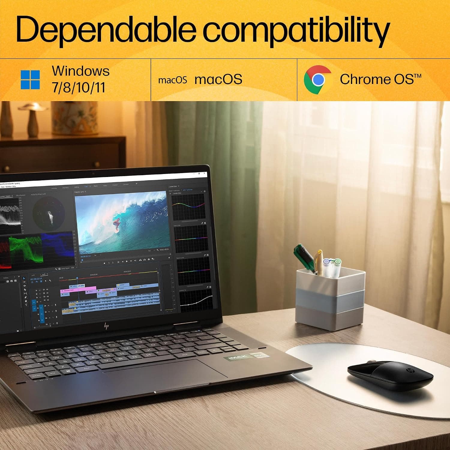 ماوس بیسیم HP مدل Z3700 دوطرفه نوری RF بیسیم 1200 DPI مشکی V0L79AA ماوس بیسیم HP مدل Z3700 دوطرفه نوری RF بیسیم 1200 DPI مشکی V0L79AA