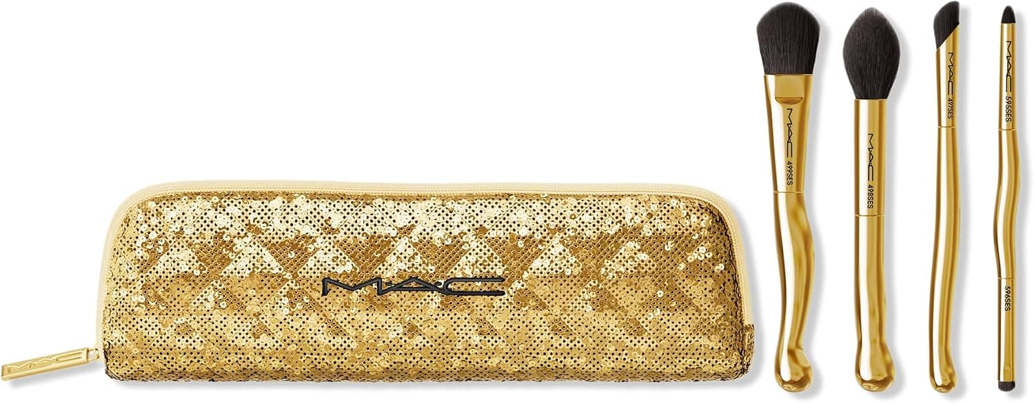 ست براش آرایشی مینی MAC مدل Golden Touch 5 Piece Set ست براش آرایشی مینی MAC مدل Golden Touch 5 Piece Set