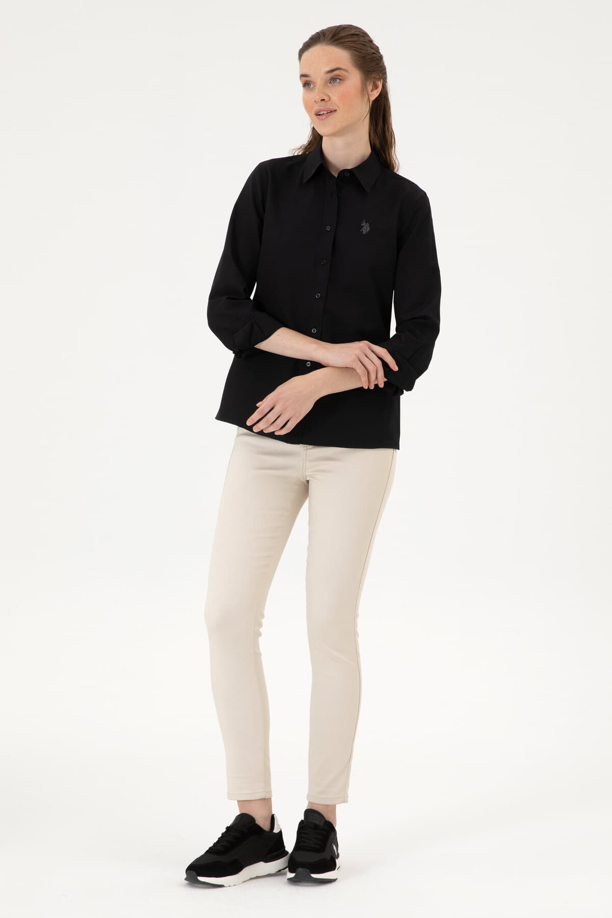 پیراهن زنانه U.S. Polo Assn. مشکی آستین بلند بیسیک مدل 50316711-VR046 پیراهن زنانه U.S. Polo Assn. مشکی آستین بلند بیسیک مدل 50316711-VR046