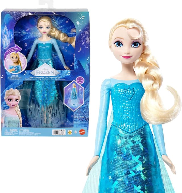 عروسک آوازخوان Elsa Mattel Disney Frozen با قابلیت خواندن ترانه Let It Go، مفاصل خمشونده، لباس ویژه درخشان و کفش جداشدنی مدل JLJ07 عروسک آوازخوان Elsa Mattel Disney Frozen با قابلیت خواندن ترانه Let It Go، مفاصل خمشونده، لباس ویژه درخشان و کفش جداشدنی مدل JLJ07