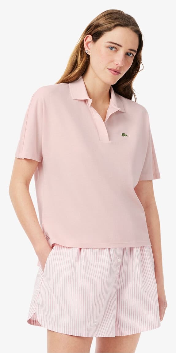 پولوشرت زنانه Lacoste فیت آزاد صورتی پولوشرت زنانه Lacoste فیت آزاد صورتی