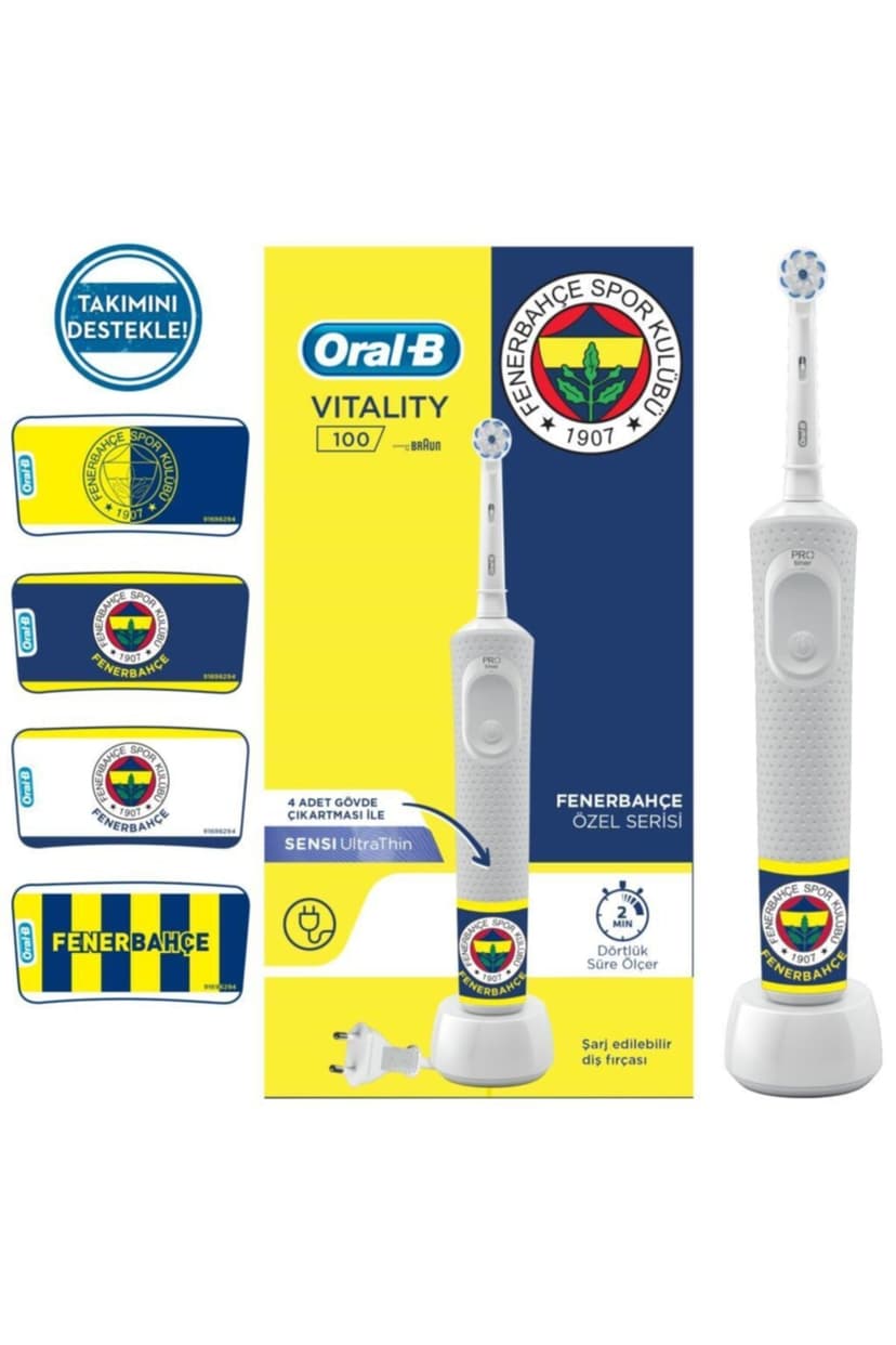 مسواک شارژی Oral-B پک هواداری Fenerbahçe مدل D100 مسواک شارژی Oral-B پک هواداری Fenerbahçe مدل D100