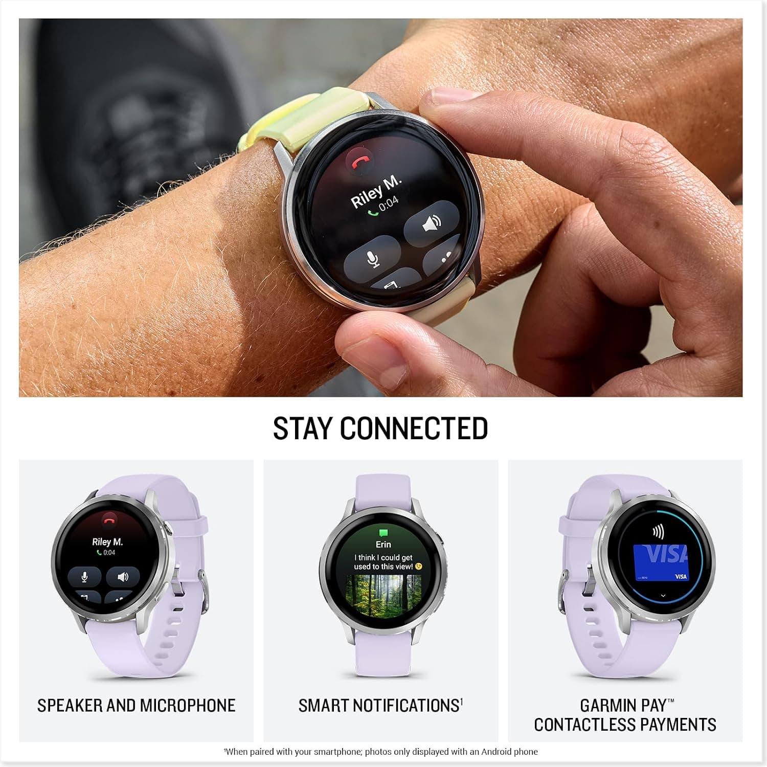ساعت هوشمند Garmin Venu 4 41 mm بند سیلیکونی آبی لاوندری ساعت هوشمند Garmin Venu 4 41 mm بند سیلیکونی آبی لاوندری