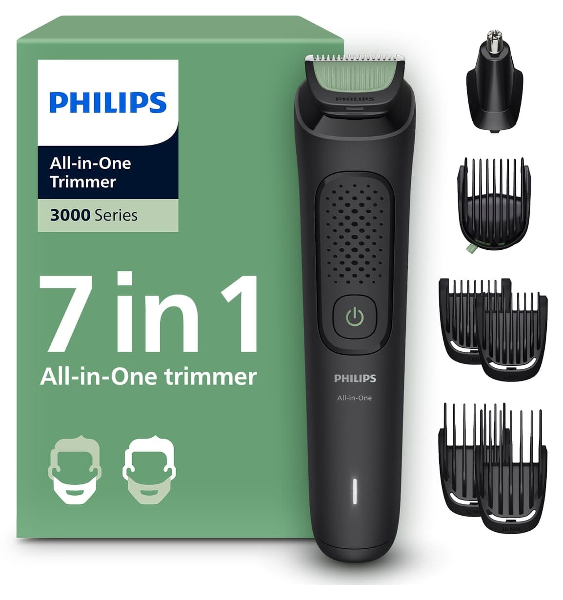 ست پیرایش مردانه Philips سری 3000، 7 کاره، اصلاح صورت، مو و بدن، خشک و مرطوب، مدل MG3930/15 ست پیرایش مردانه Philips سری 3000، 7 کاره، اصلاح صورت، مو و بدن، خشک و مرطوب، مدل MG3930/15
