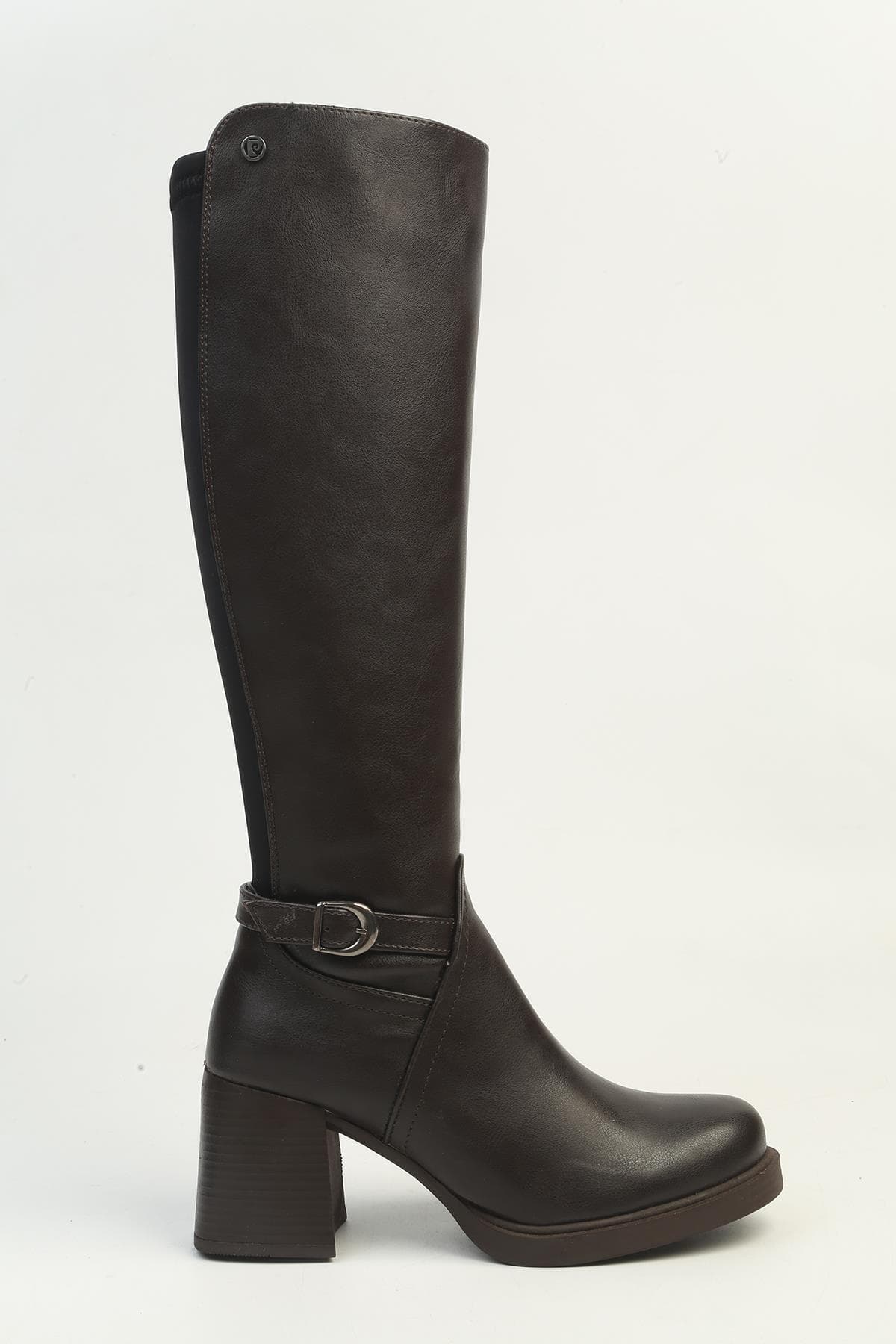 چکمه زنانه Pierre Cardin چرمی پاشنه کلفت نوک گرد قهوهای مدل PC-55059 چکمه زنانه Pierre Cardin چرمی پاشنه کلفت نوک گرد قهوهای مدل PC-55059