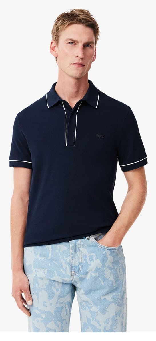 پولوشرت مردانه Lacoste نخی ارگانیک سرمهای Paris فیت معمولی پولوشرت مردانه Lacoste نخی ارگانیک سرمهای Paris فیت معمولی