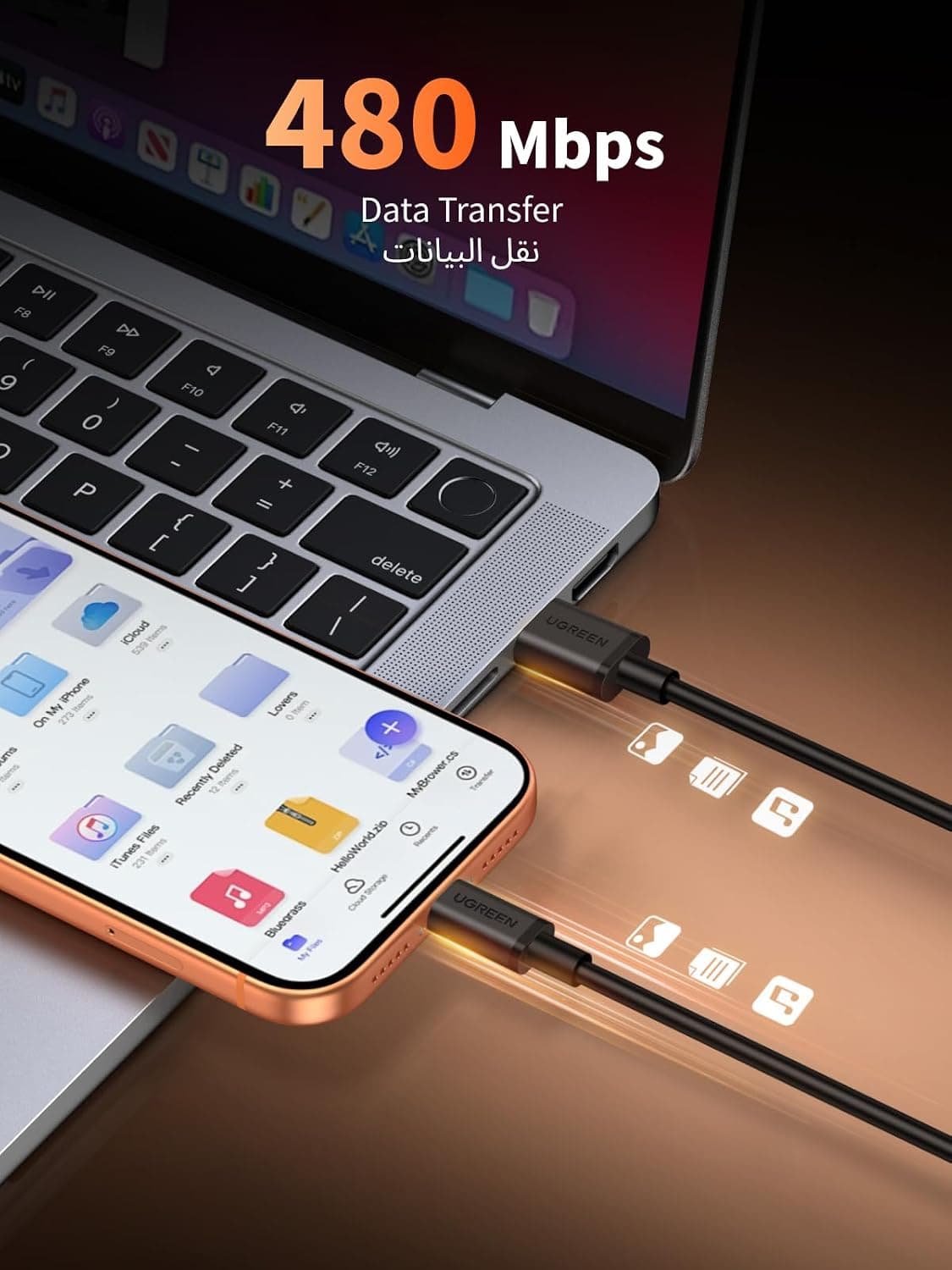 کابل UGREEN شارژ سریع USB A به USB C 18W PVC 1M 2Pack کابل UGREEN شارژ سریع USB A به USB C 18W PVC 1M 2Pack