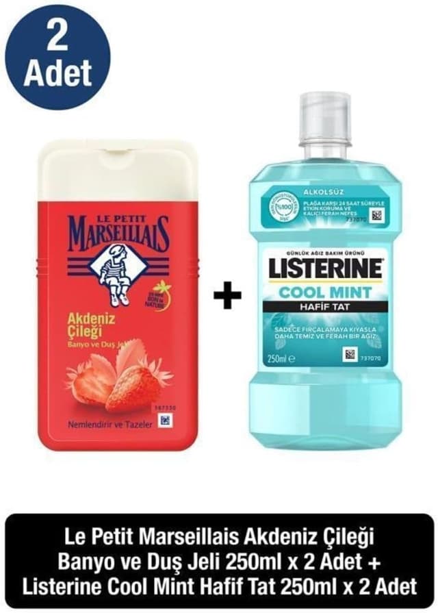 دهانشویه Listerine با طعم نعناع خنک ملایم 250 Ml و ژل حمام و دوش Lpm توتفرنگی مدیترانهای 250 Ml X2 دهانشویه Listerine با طعم نعناع خنک ملایم 250 Ml و ژل حمام و دوش Lpm توتفرنگی مدیترانهای 250 Ml X2