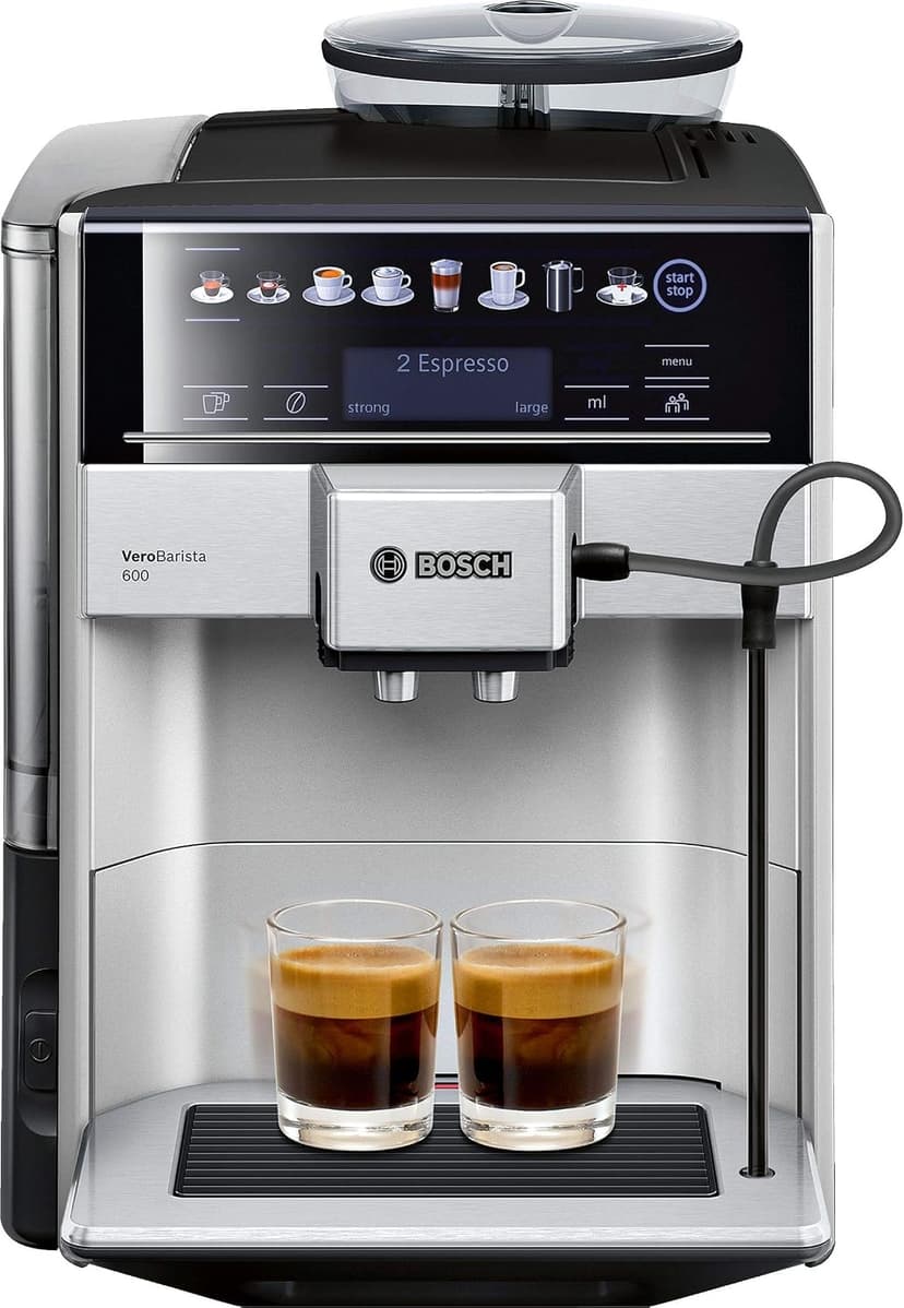 دستگاه قهوهساز تمام اتوماتیک BOSCH نقرهای مشکی Vero Barista 600 مدل Tis65621GB دستگاه قهوهساز تمام اتوماتیک BOSCH نقرهای مشکی Vero Barista 600 مدل Tis65621GB