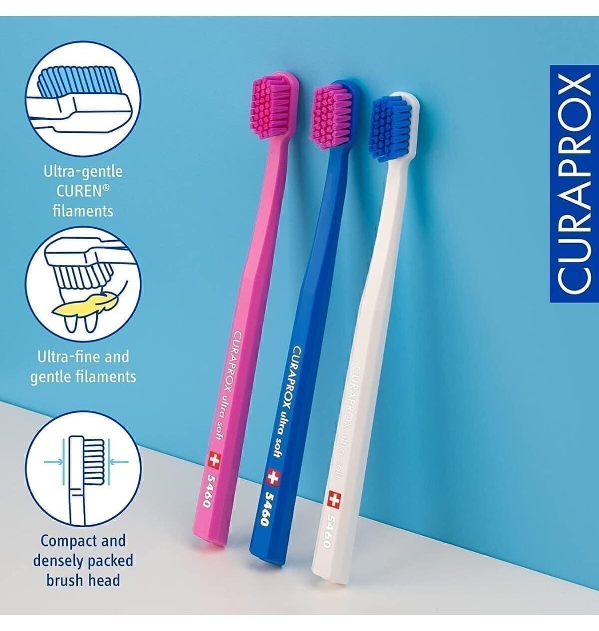 مسواک Curaprox اولترا نرم مدل CS 5460 (3 عدد) مسواک Curaprox اولترا نرم مدل CS 5460 (3 عدد)