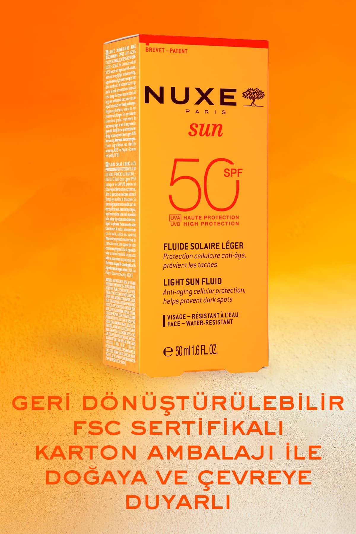 کرم ضدآفتاب صورت Nuxe با بافت سبک SPF 50 50ML کرم ضدآفتاب صورت Nuxe با بافت سبک SPF 50 50ML