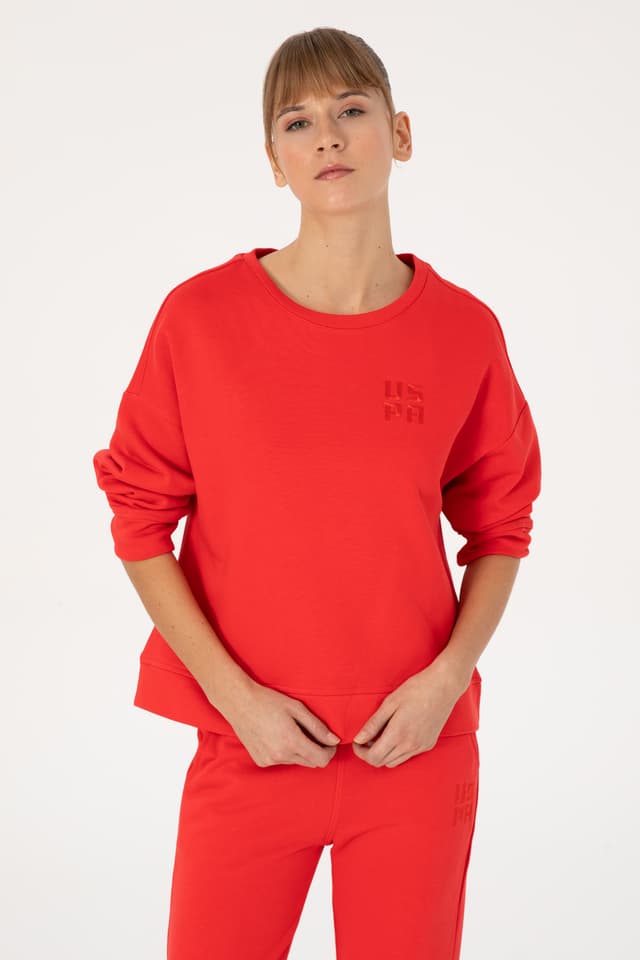 سوئیشرت زنانه U.S. Polo Assn. قرمز یقه گرد بیسیک مدل 50313565-VR030 سوئیشرت زنانه U.S. Polo Assn. قرمز یقه گرد بیسیک مدل 50313565-VR030