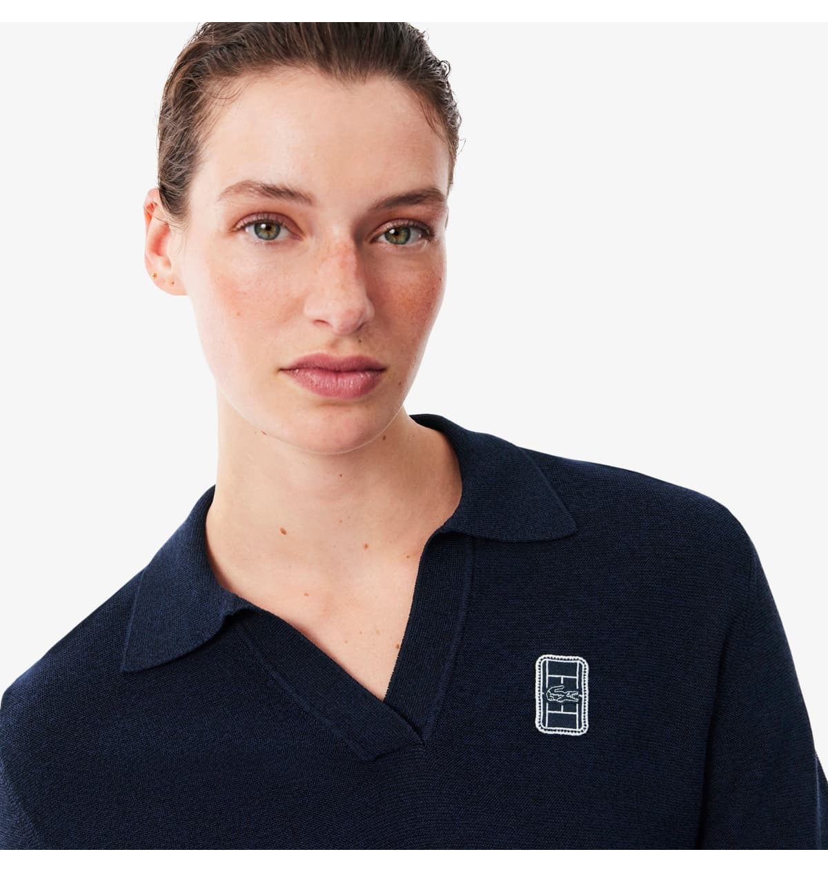 پلوشرت بافت زنانه Lacoste فیت معمولی آستین کوتاه سرمهای پلوشرت بافت زنانه Lacoste فیت معمولی آستین کوتاه سرمهای