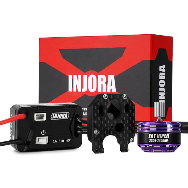 موتور اوترانر براشلس INJORA Fat Viper 2204 2400KV همراه پایه و ESC براشلس MBL32 برای Axial SCX24 1/24 RC موتور اوترانر براشلس INJORA Fat Viper 2204 2400KV همراه پایه و ESC براشلس MBL32 برای Axial SCX24 1/24 RC