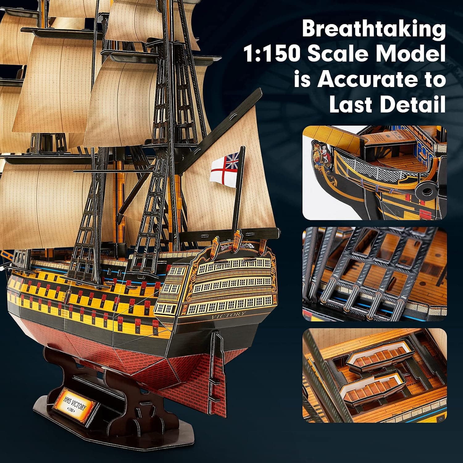 پازل سهبعدی 189 قطعه CubicFun کشتی نیروی دریایی مدل HMS Victory پازل سهبعدی 189 قطعه CubicFun کشتی نیروی دریایی مدل HMS Victory
