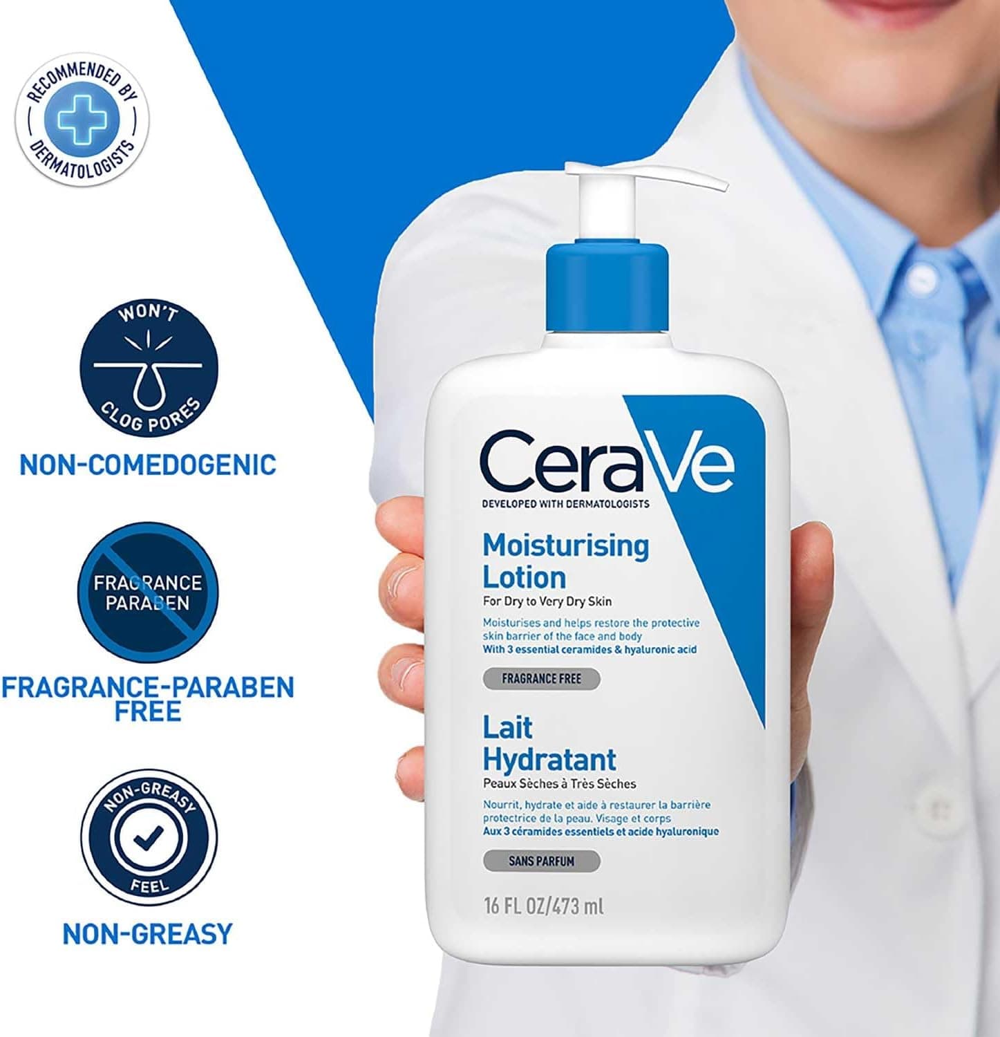 لوسیون آبرسان CeraVe حجم 473 ml لوسیون آبرسان CeraVe حجم 473 ml