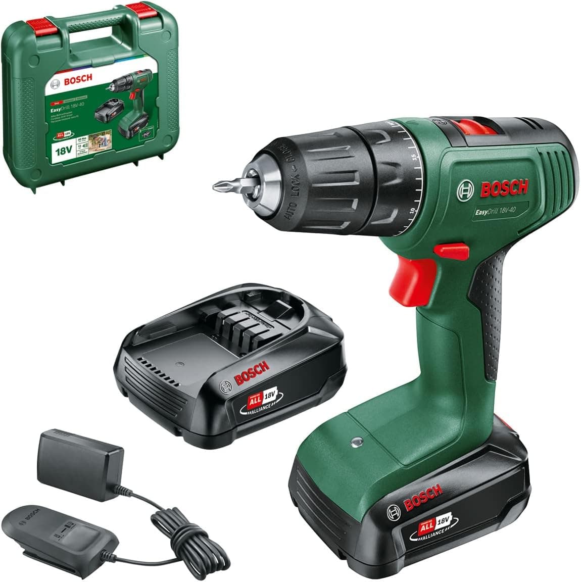 دریل پیچگوشتی شارژی Bosch مدل EasyDrill 18V-40 با باتری 2.0Ah دریل پیچگوشتی شارژی Bosch مدل EasyDrill 18V-40 با باتری 2.0Ah