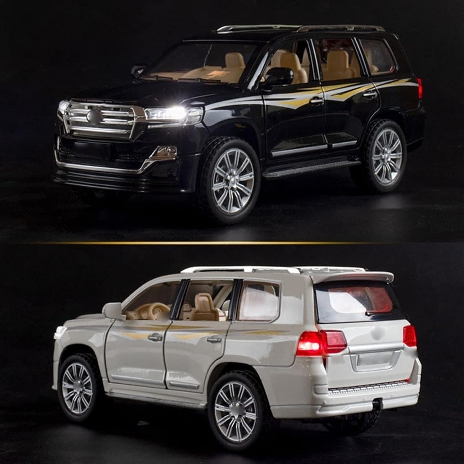 ماشین اسباببازی کودکان YBSM مدل Toyota Land-Cruiser مقیاس 1:32 آلیاژی مشکی عقبکش با صدا و نور ماشین اسباببازی کودکان YBSM مدل Toyota Land-Cruiser مقیاس 1:32 آلیاژی مشکی عقبکش با صدا و نور