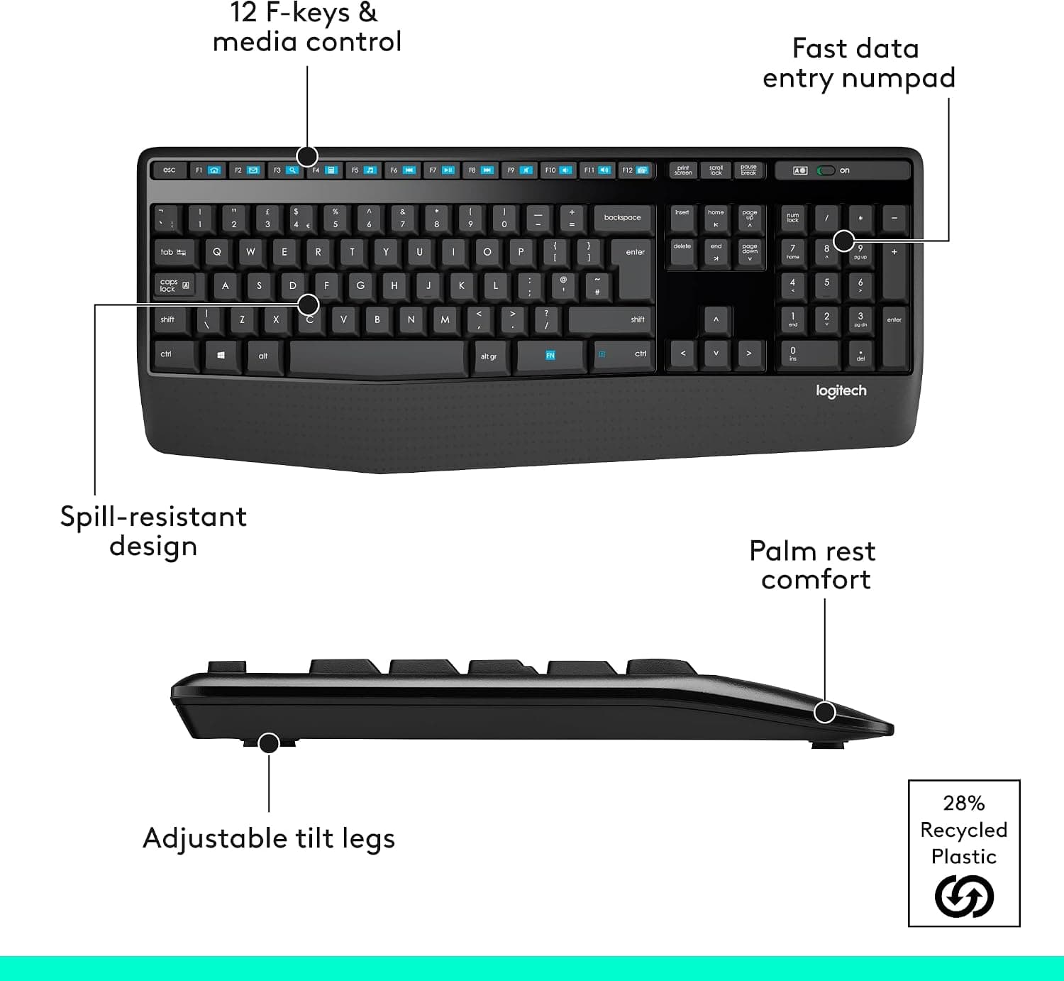 ست کیبورد و ماوس بیسیم Logitech مدل MK345، کیبورد فولسایز، چیدمان عربی، مشکی ست کیبورد و ماوس بیسیم Logitech مدل MK345، کیبورد فولسایز، چیدمان عربی، مشکی