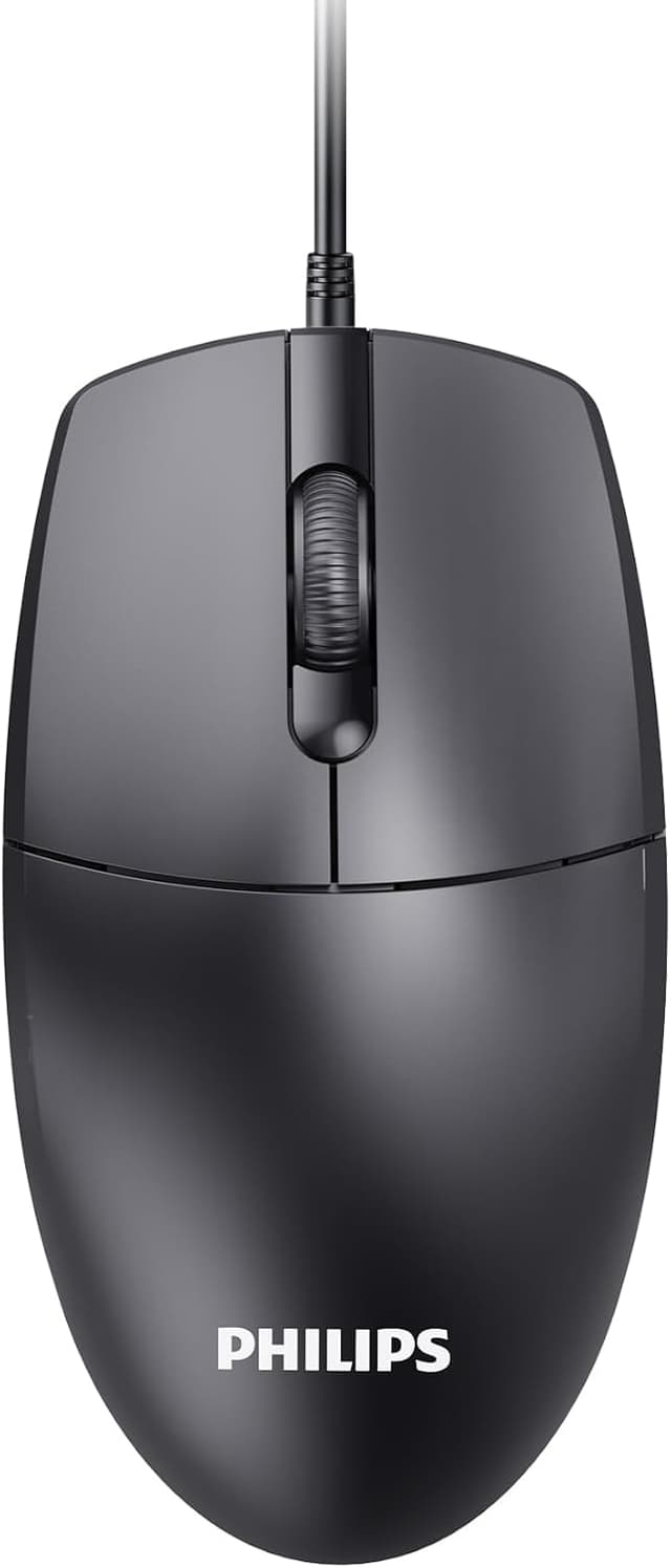 ماوس اپتیکال سیمی USB اداری و خانگی PHILIPS مشکی مدل SPK7247 ماوس اپتیکال سیمی USB اداری و خانگی PHILIPS مشکی مدل SPK7247