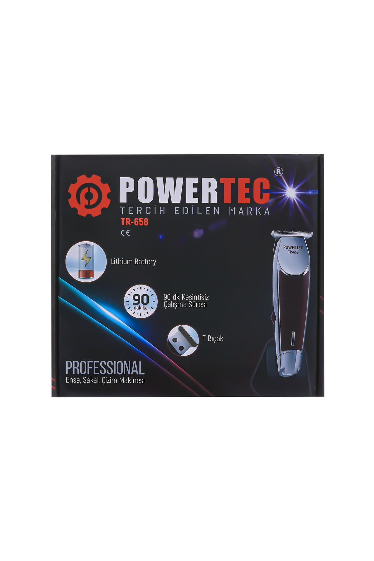 ماشین اصلاح شارژی Powertec برای اصلاح ریش، پشت گردن و مو مدل TR-658 ماشین اصلاح شارژی Powertec برای اصلاح ریش، پشت گردن و مو مدل TR-658