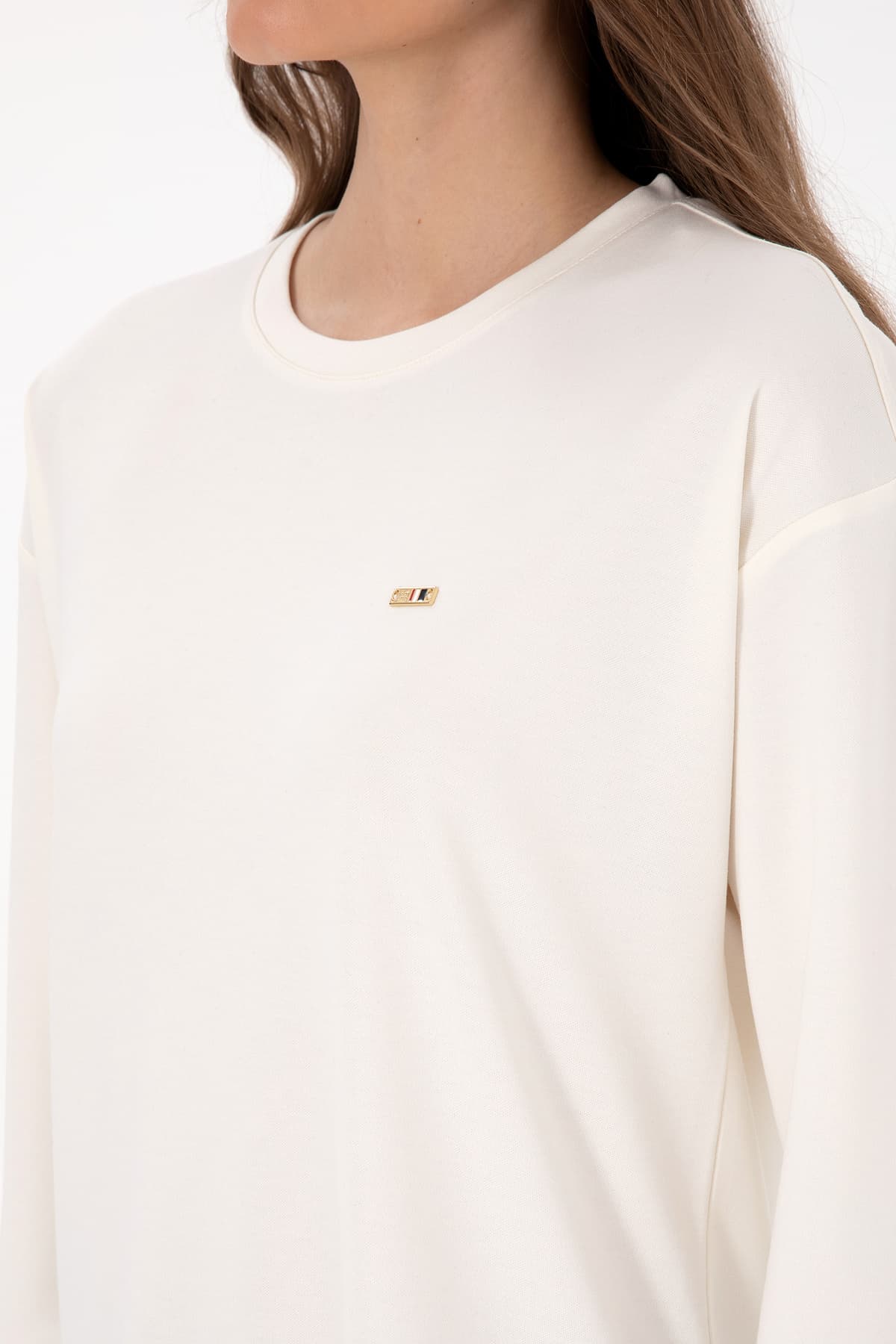 سوئیشرت زنانه U.S. Polo Assn. کرمی یقه گرد مدل 50318159-VR071 سوئیشرت زنانه U.S. Polo Assn. کرمی یقه گرد مدل 50318159-VR071
