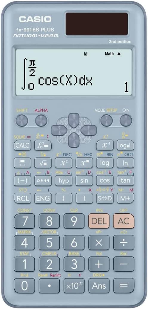 ماشینحساب علمی Casio غیرقابلبرنامهریزی 10+2 رقمی با 417 عملکرد آبی مدل FX-991ESPLUS2BUWDT, C86 ماشینحساب علمی Casio غیرقابلبرنامهریزی 10+2 رقمی با 417 عملکرد آبی مدل FX-991ESPLUS2BUWDT, C86