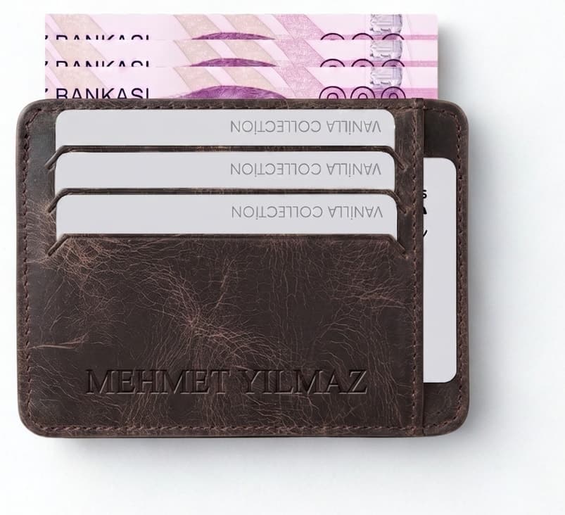 کیف پول جاکارتی یونیسکس چرمی شخصیسازیشده VANİLLA COLLECTİON بیضی فوقباریک قهوهای کیف پول جاکارتی یونیسکس چرمی شخصیسازیشده VANİLLA COLLECTİON بیضی فوقباریک قهوهای