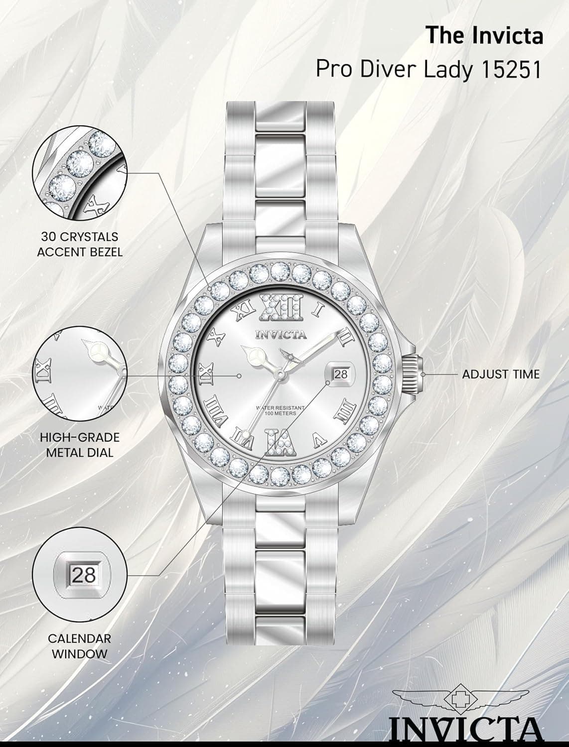 ساعت مچی زنانه Invicta Pro Diver/Sea Base کوارتز استیل ضدزنگ 38mm نقرهای طلایی دو رنگ مدل 15251، 20387، 20389، 20391 ساعت مچی زنانه Invicta Pro Diver/Sea Base کوارتز استیل ضدزنگ 38mm نقرهای طلایی دو رنگ مدل 15251، 20387، 20389، 20391