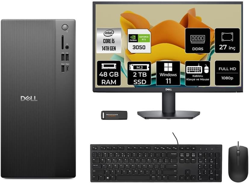 کامپیوتر دسکتاپ Dell Tower مدل Ect1250 i5 14400 همراه مونیتور 27 اینچ کامپیوتر دسکتاپ Dell Tower مدل Ect1250 i5 14400 همراه مونیتور 27 اینچ