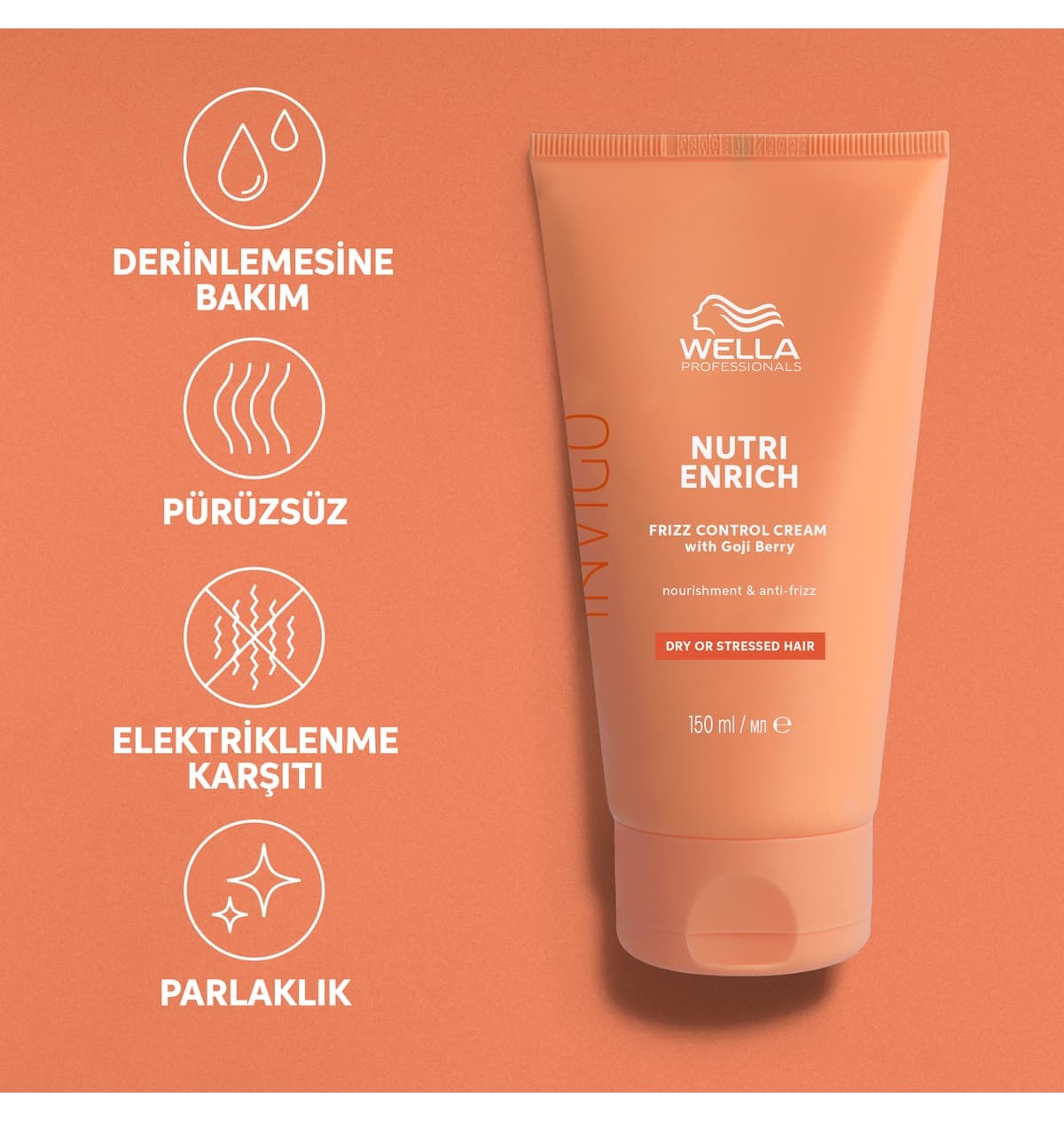 کرم مو Wella Professionals ضدالکتریسیته موهای خشک و آسیبدیده Invigo Nutri-Enrich 150 ML کرم مو Wella Professionals ضدالکتریسیته موهای خشک و آسیبدیده Invigo Nutri-Enrich 150 ML