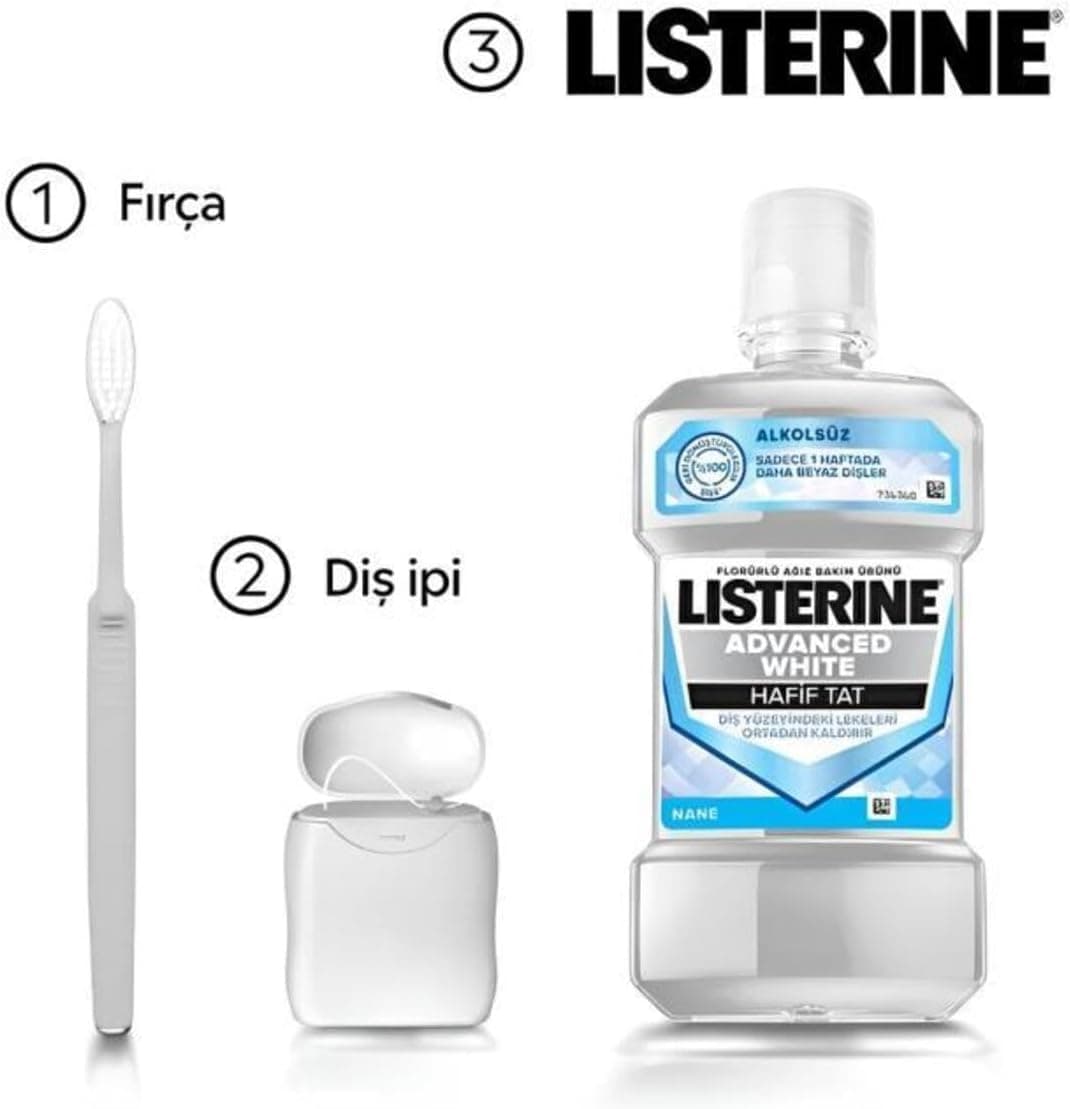 دهانشویه Listerine Advanced White با طعم ملایم 1000 Ml X2 همراه با لیوان شیشهای هدیه دهانشویه Listerine Advanced White با طعم ملایم 1000 Ml X2 همراه با لیوان شیشهای هدیه