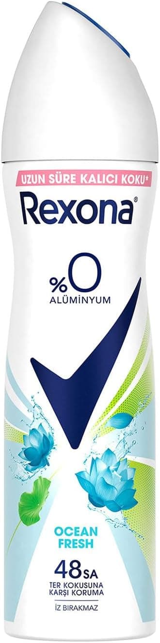 اسپری دئودورانت زنانه Rexona Ocean Fresh بدون آلومینیوم 150 ml اسپری دئودورانت زنانه Rexona Ocean Fresh بدون آلومینیوم 150 ml