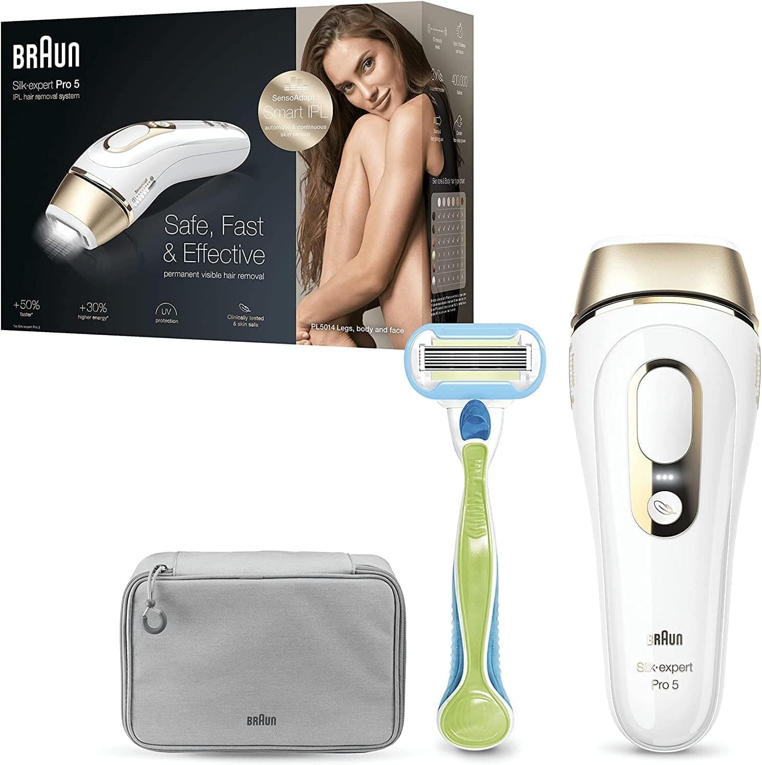 دستگاه IPL خانگی Braun Silk·expert Pro 5 مدل PL5221 با کیف و 2 هد دستگاه IPL خانگی Braun Silk·expert Pro 5 مدل PL5221 با کیف و 2 هد