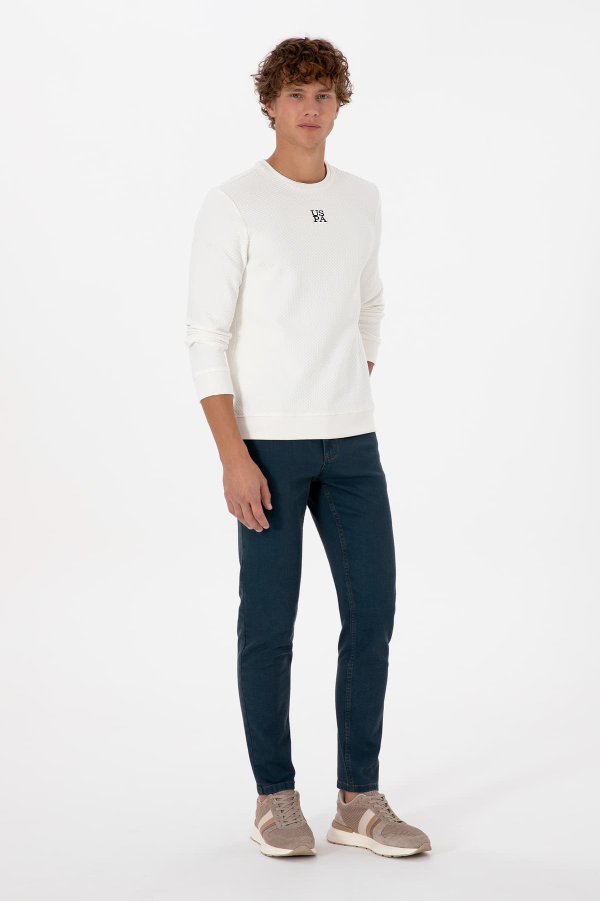 سویشرت مردانه U.S. Polo Assn. فیت معمولی یقه گرد کرم مدل 50308649-VR071 سویشرت مردانه U.S. Polo Assn. فیت معمولی یقه گرد کرم مدل 50308649-VR071