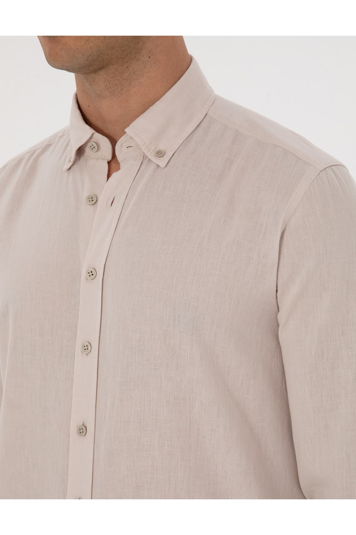 پیراهن مردانه Pierre Cardin بژ کتان مخلوط فیت معمولی آستین بلند مدل 50303388-VR011 پیراهن مردانه Pierre Cardin بژ کتان مخلوط فیت معمولی آستین بلند مدل 50303388-VR011