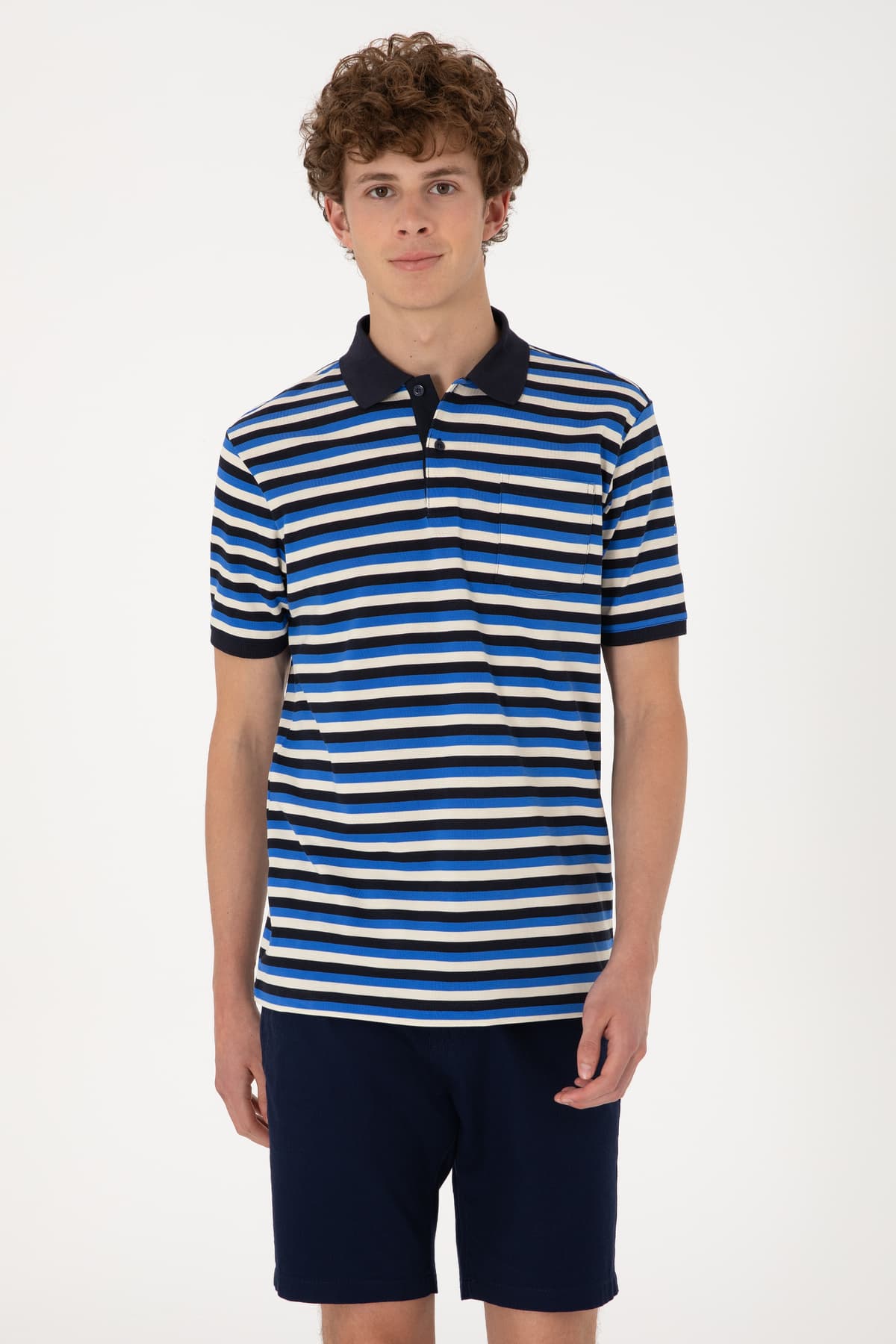 تیشرت مردانه U.S. Polo Assn. فیت معمولی لاجوردی راهراه مدل 50306794-VR033 تیشرت مردانه U.S. Polo Assn. فیت معمولی لاجوردی راهراه مدل 50306794-VR033