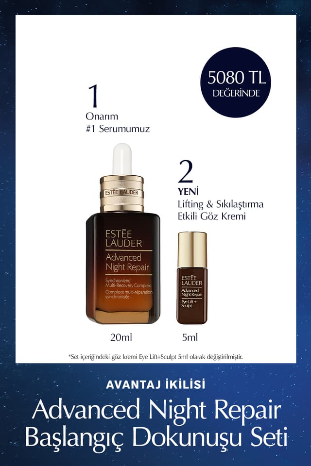 ست آغازین Estee Lauder Advanced Night Repair شامل سرم ترمیمکننده 20ml و Eye Lift+Sculpt 5ml ست آغازین Estee Lauder Advanced Night Repair شامل سرم ترمیمکننده 20ml و Eye Lift+Sculpt 5ml