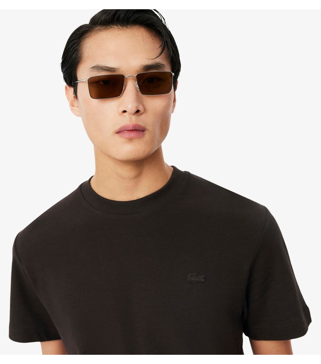 تیشرت مردانه Lacoste یقه گرد فیت کلاسیک قهوهای تیشرت مردانه Lacoste یقه گرد فیت کلاسیک قهوهای