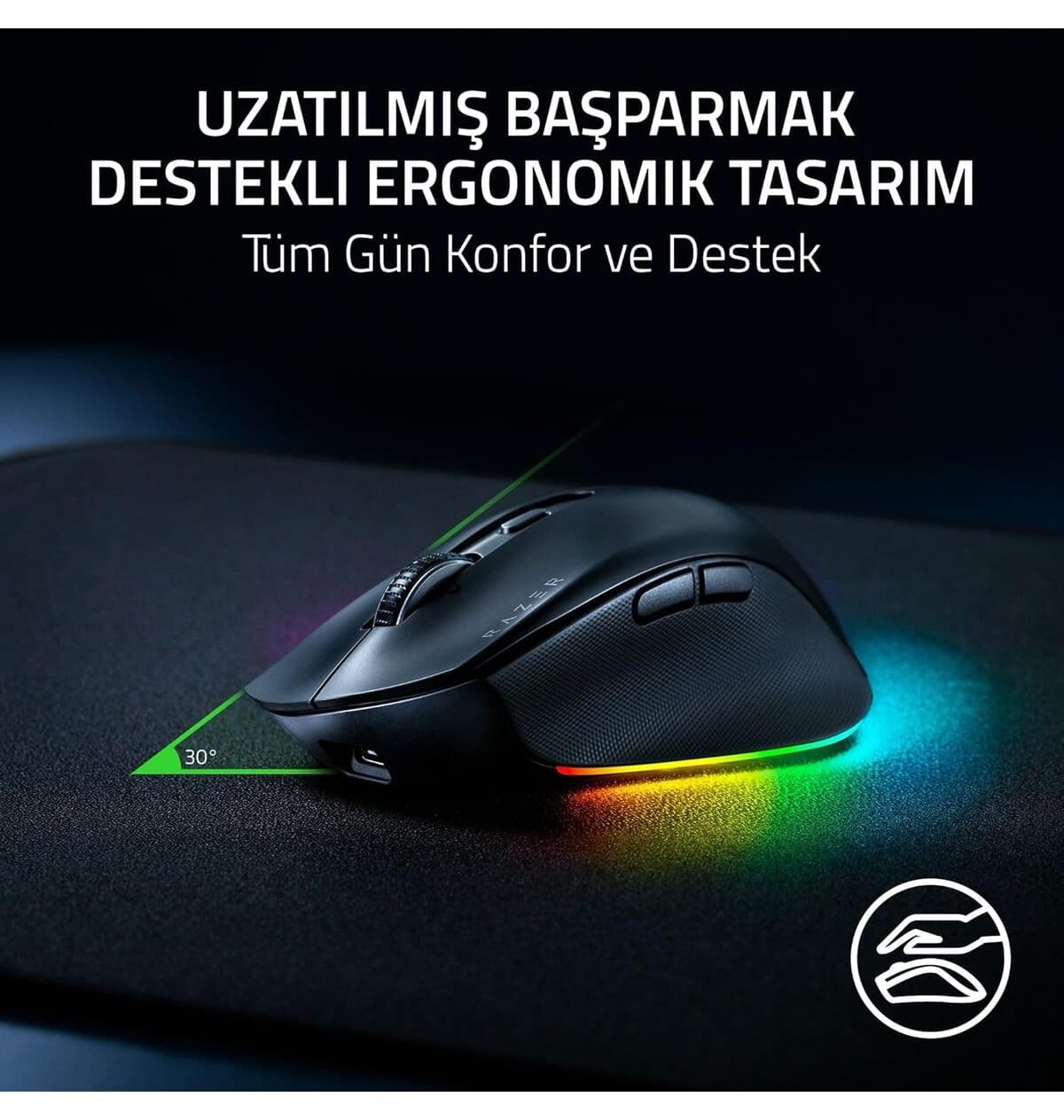 ماوس Razer Pro Click V2 بیسیم ارگونومیک گیمینگ مشکی RGB مدل RZ01-03900100-R3M1 ماوس Razer Pro Click V2 بیسیم ارگونومیک گیمینگ مشکی RGB مدل RZ01-03900100-R3M1