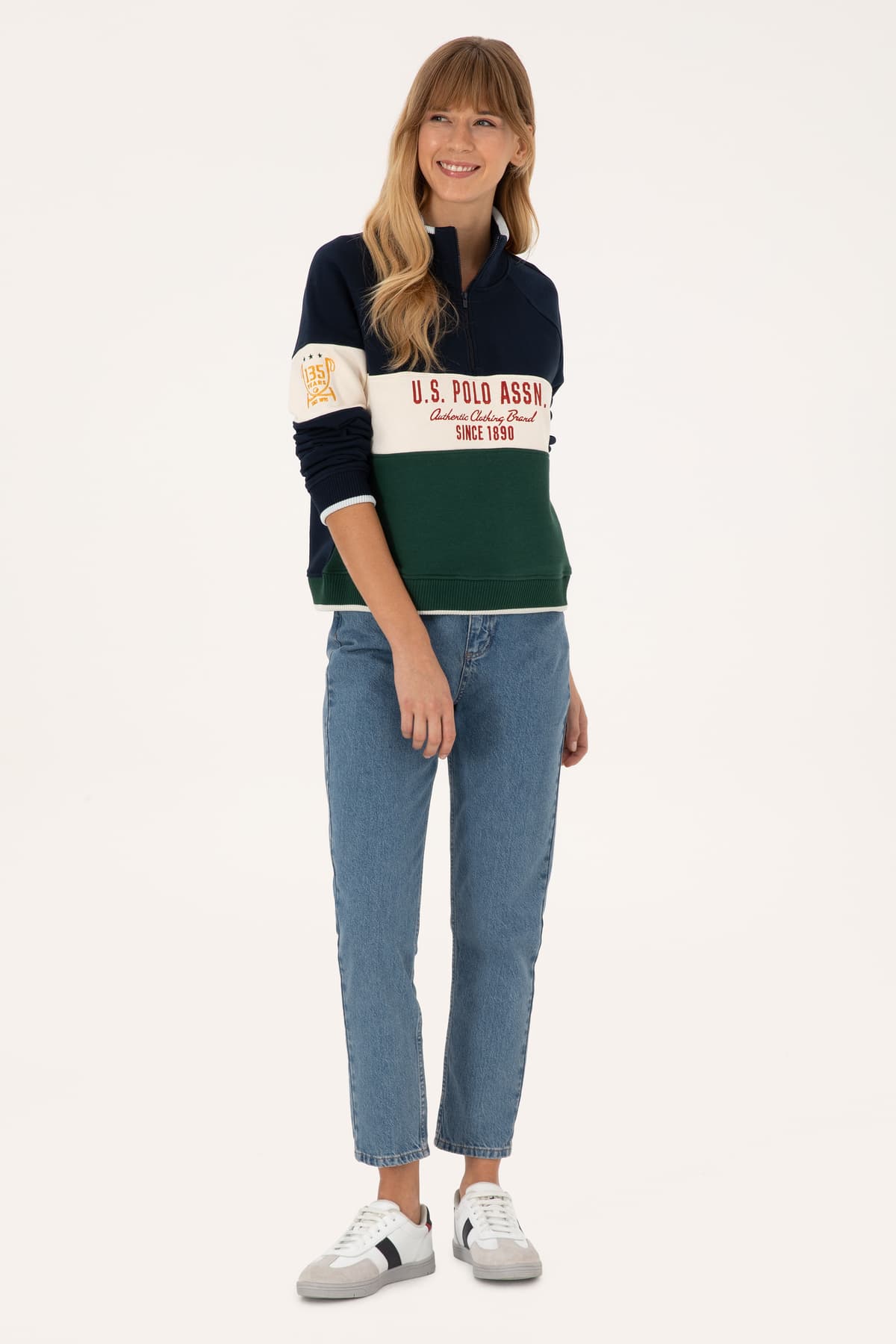 سوئیشرت زنانه U.S. Polo Assn. سرمهای با زیپ یقه ایستاده مدل 50311024-VR033 سوئیشرت زنانه U.S. Polo Assn. سرمهای با زیپ یقه ایستاده مدل 50311024-VR033