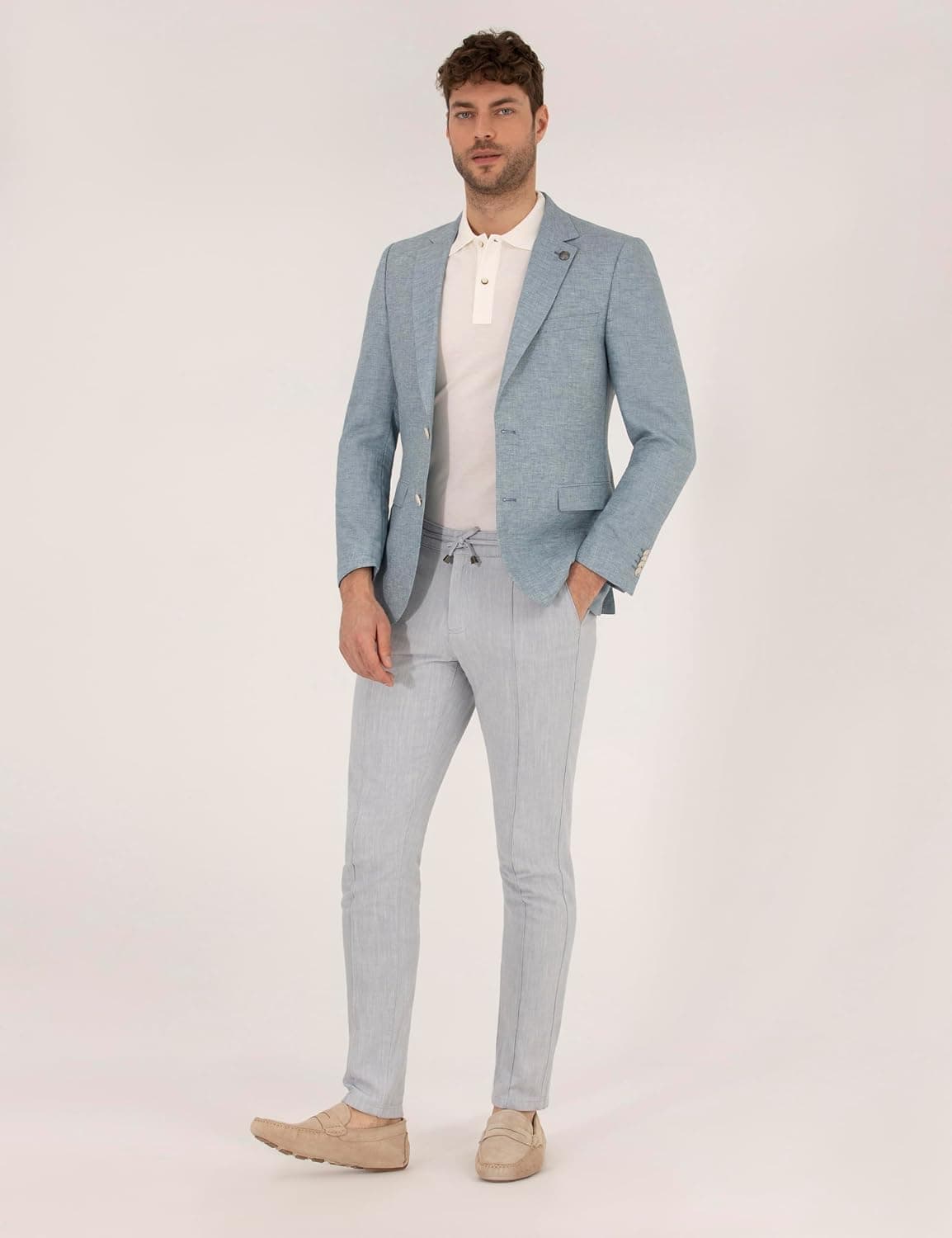 ژاکت مردانه Pierre Cardin آبی روشن مدل 50264619-VR003 ژاکت مردانه Pierre Cardin آبی روشن مدل 50264619-VR003
