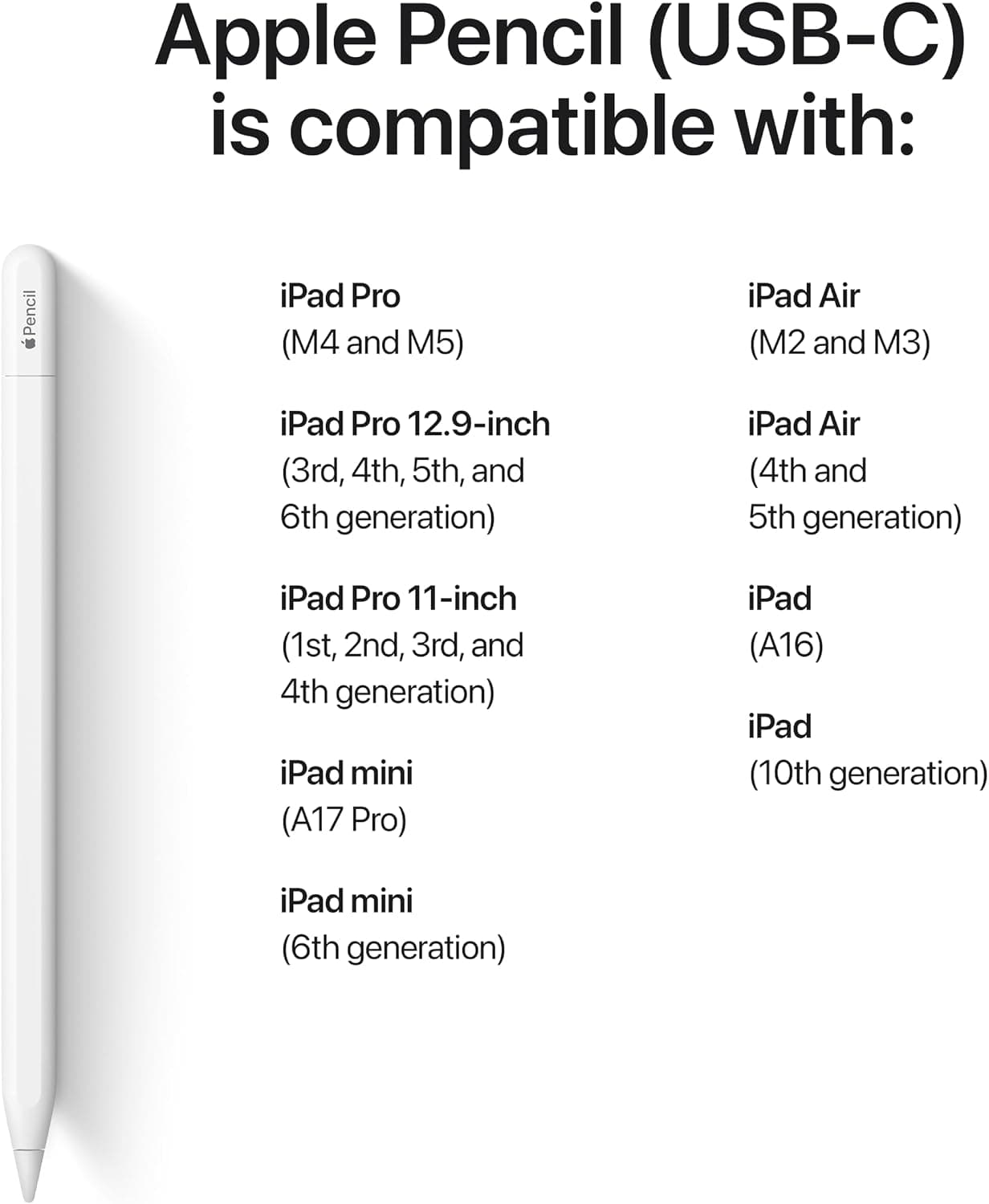 قلم دیجیتال Apple Pencil (USB-C) برای یادداشتبرداری، طراحی و امضای اسناد با دقت پیکسلی قلم دیجیتال Apple Pencil (USB-C) برای یادداشتبرداری، طراحی و امضای اسناد با دقت پیکسلی