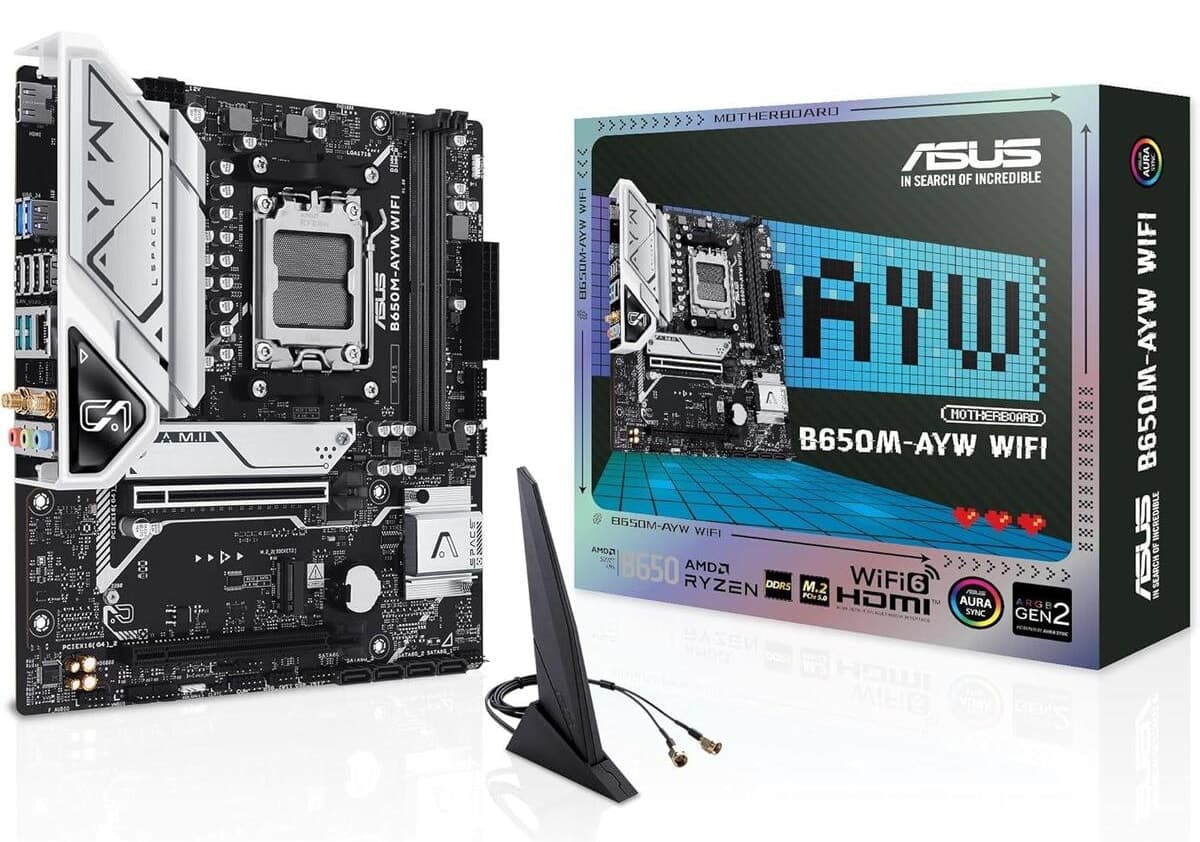 مادربرد ASUS مدل B650M-AYW با وایفای AMD B650 Micro-ATX و DDR5 مادربرد ASUS مدل B650M-AYW با وایفای AMD B650 Micro-ATX و DDR5