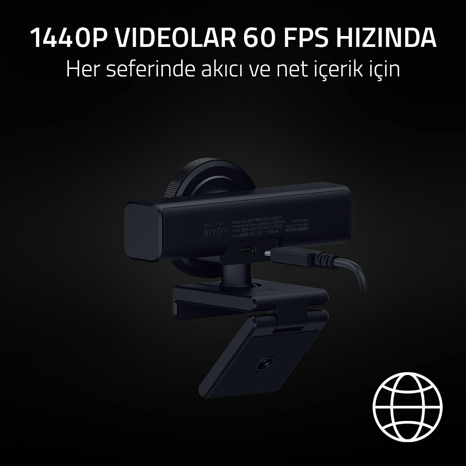 وبکم Razer Kiyo V2 با 4K 30 FPS و فریمبندی خودکار مشکی وبکم Razer Kiyo V2 با 4K 30 FPS و فریمبندی خودکار مشکی