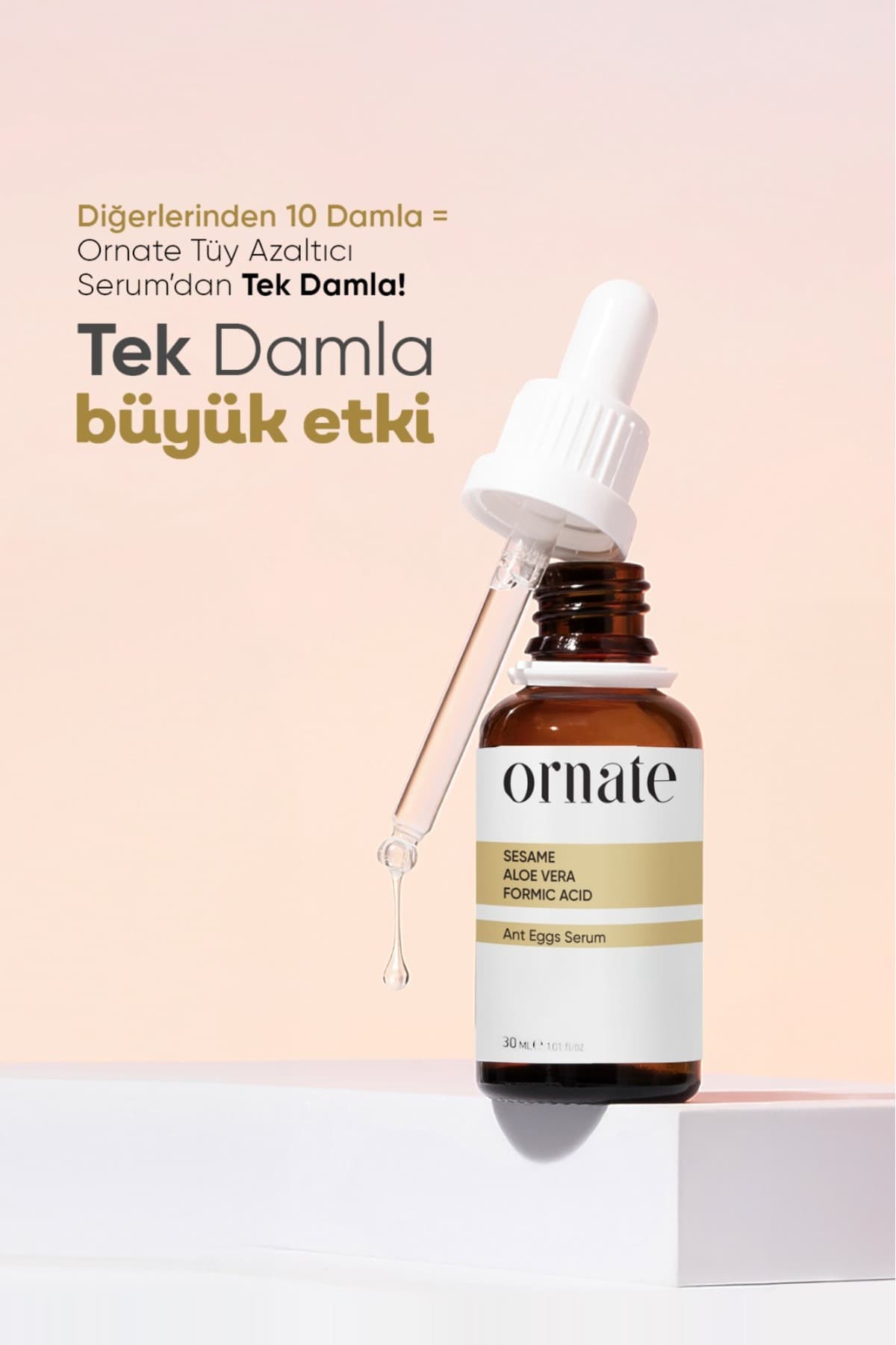 سرم کاهش رشد مو ORNATE حاوی روغن تخم مورچه 30ml با %0.5 اسید فرمیک و %10 آلوئهورا سرم کاهش رشد مو ORNATE حاوی روغن تخم مورچه 30ml با %0.5 اسید فرمیک و %10 آلوئهورا
