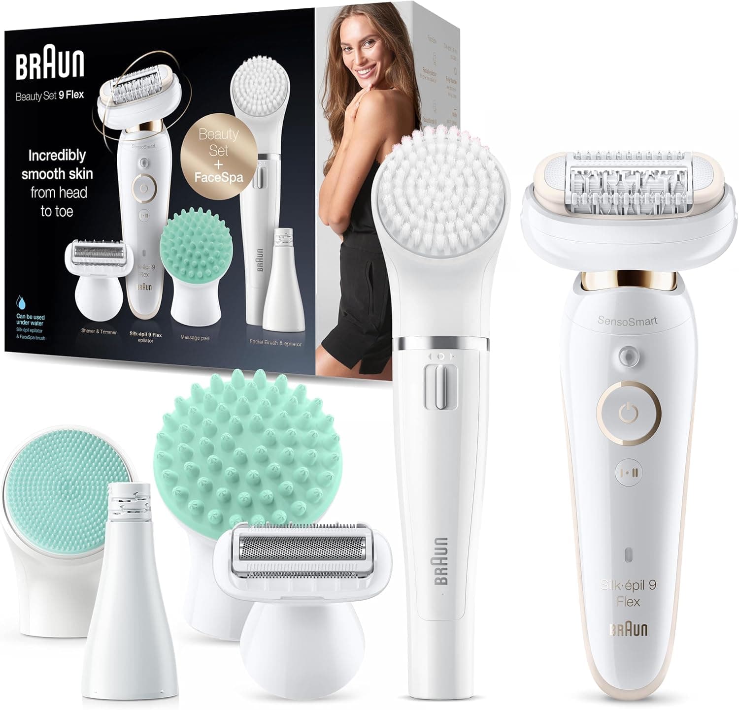 ست زیبایی Braun Silk-Epil 9 Flex مدل SES 9010 3D سفید ست زیبایی Braun Silk-Epil 9 Flex مدل SES 9010 3D سفید