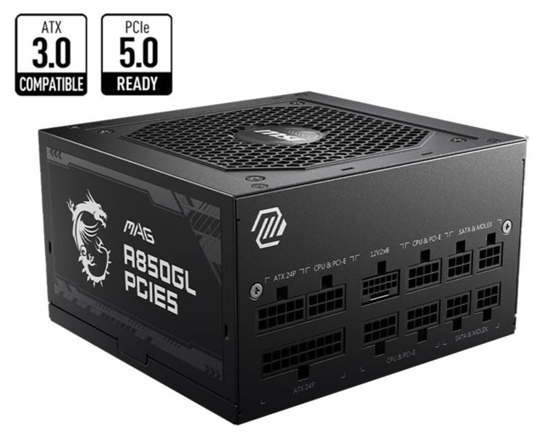 منبع تغذیه MSI مدل A850GL 850 وات PCIE5 تمام ماژولار Gold 80+ منبع تغذیه MSI مدل A850GL 850 وات PCIE5 تمام ماژولار Gold 80+