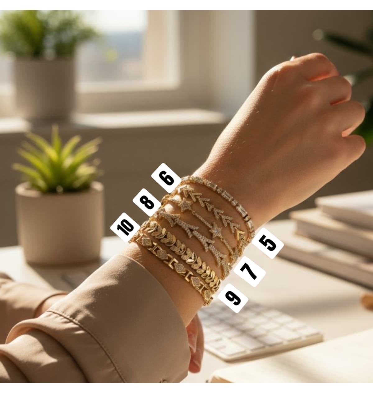 دستبند زنانه XUPING JEWELRY آبکاری طلای 14K مدل POKAK دستبند زنانه XUPING JEWELRY آبکاری طلای 14K مدل POKAK